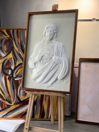 Jesus Golden Stripes Upgrade - Large Framed Canvas Wall Art (180cm x 85cm) — 3